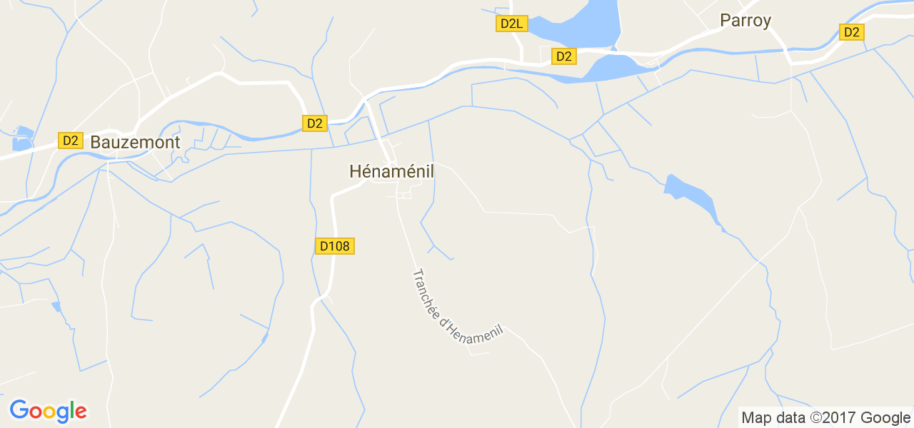 map de la ville de Hénaménil