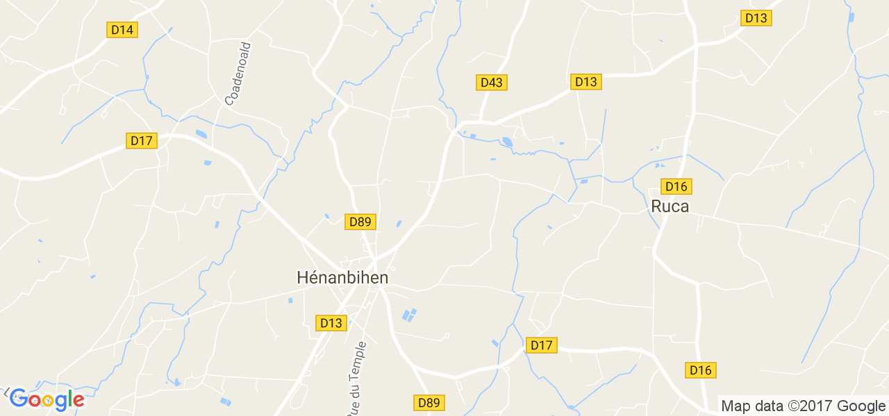 map de la ville de Hénanbihen