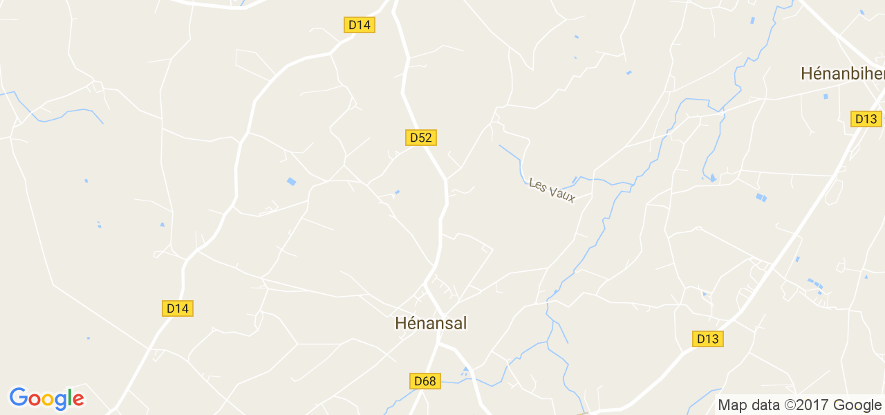 map de la ville de Hénansal