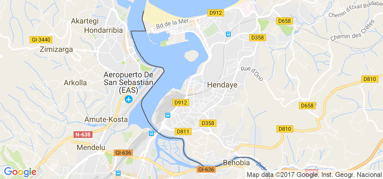 map de la ville de Hendaye