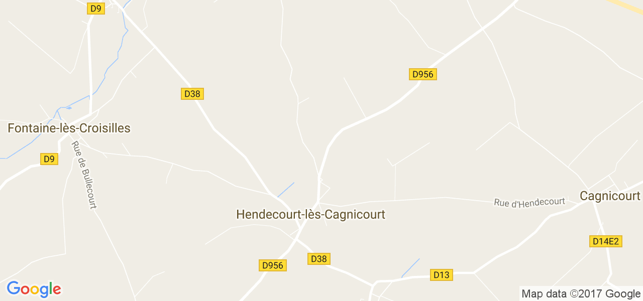 map de la ville de Hendecourt-lès-Cagnicourt