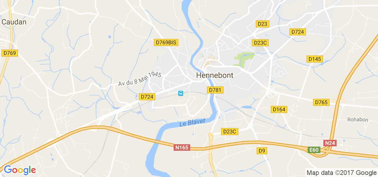 map de la ville de Hennebont