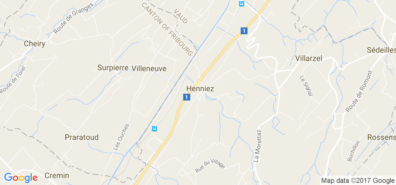 map de la ville de Henniez