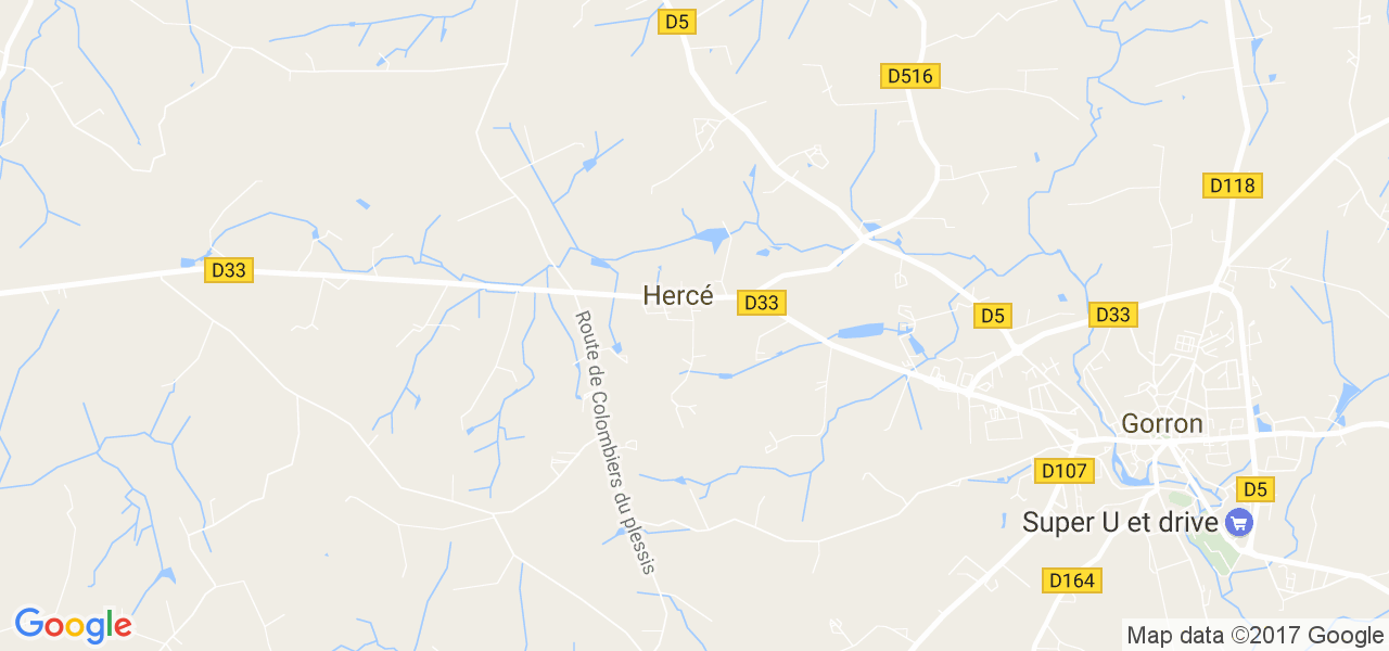 map de la ville de Hercé