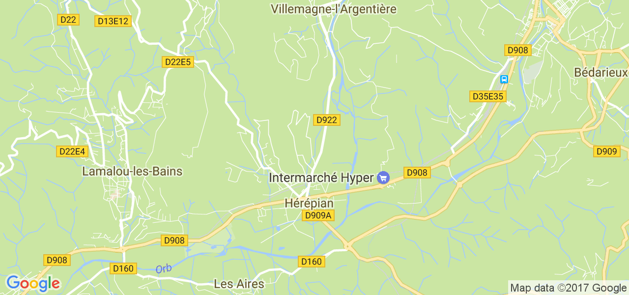 map de la ville de Hérépian