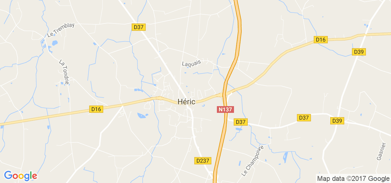 map de la ville de Héric