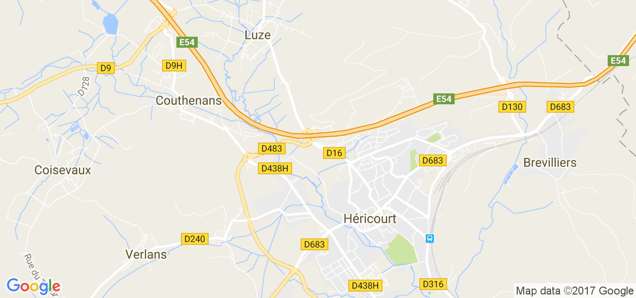 map de la ville de Héricourt