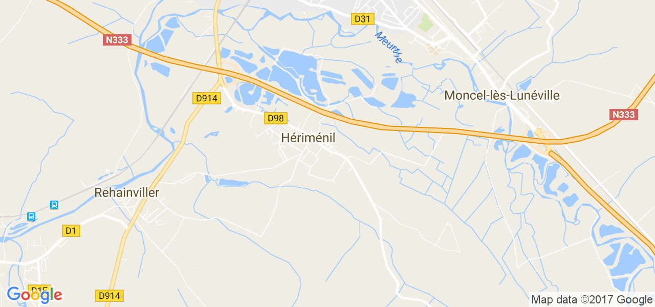 map de la ville de Hériménil