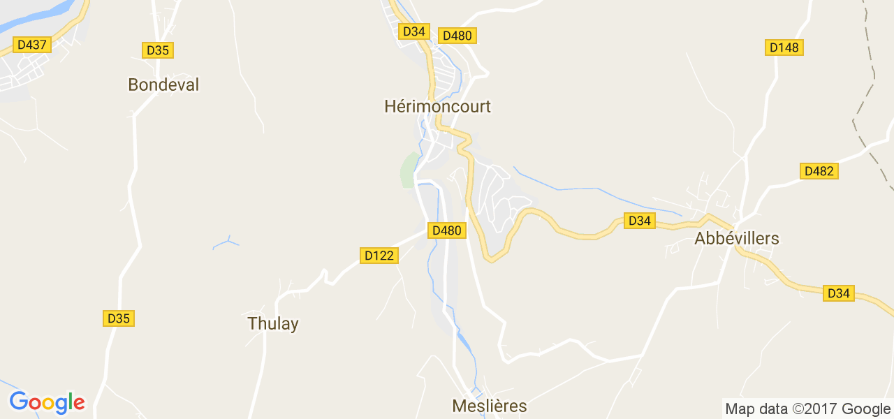 map de la ville de Hérimoncourt