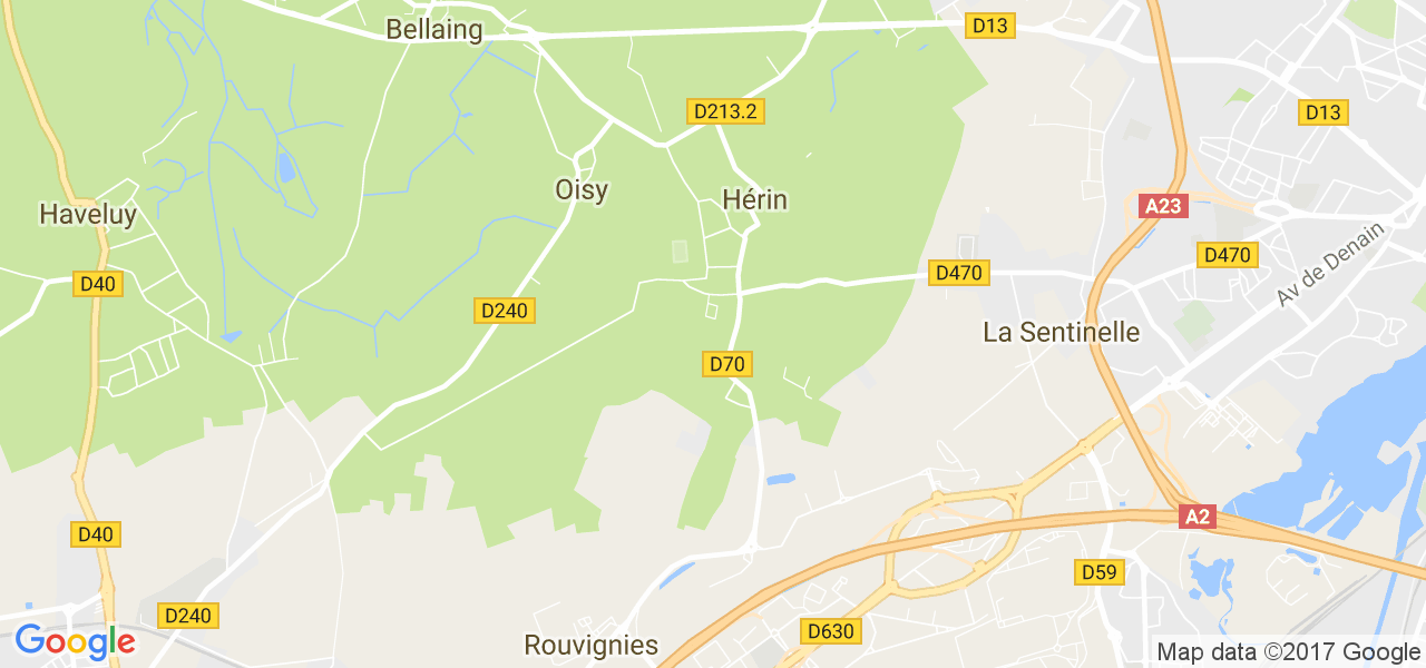 map de la ville de Hérin