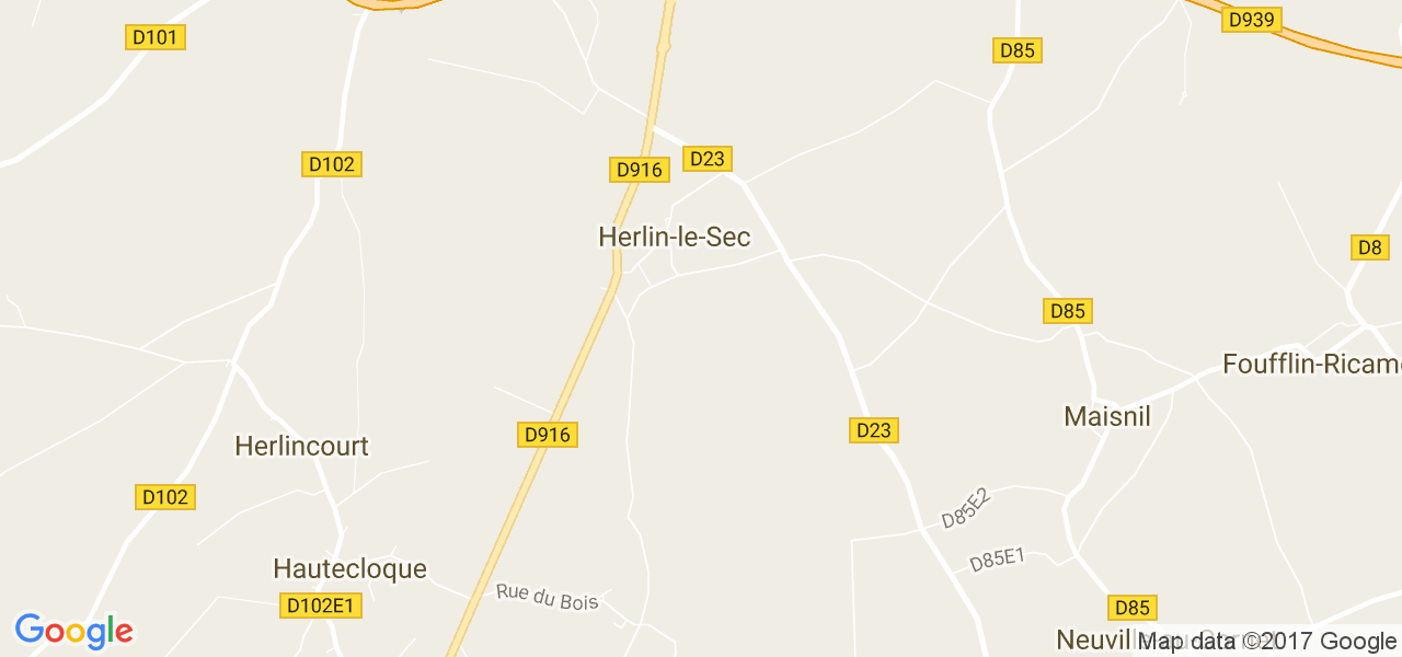 map de la ville de Herlin-le-Sec