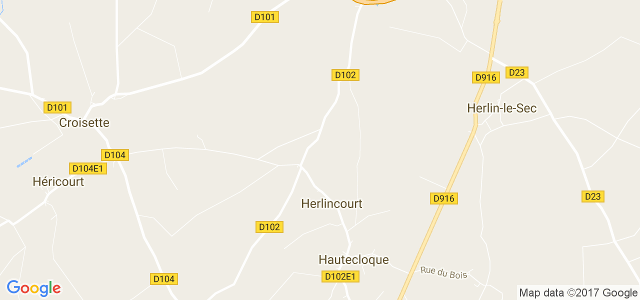 map de la ville de Herlincourt