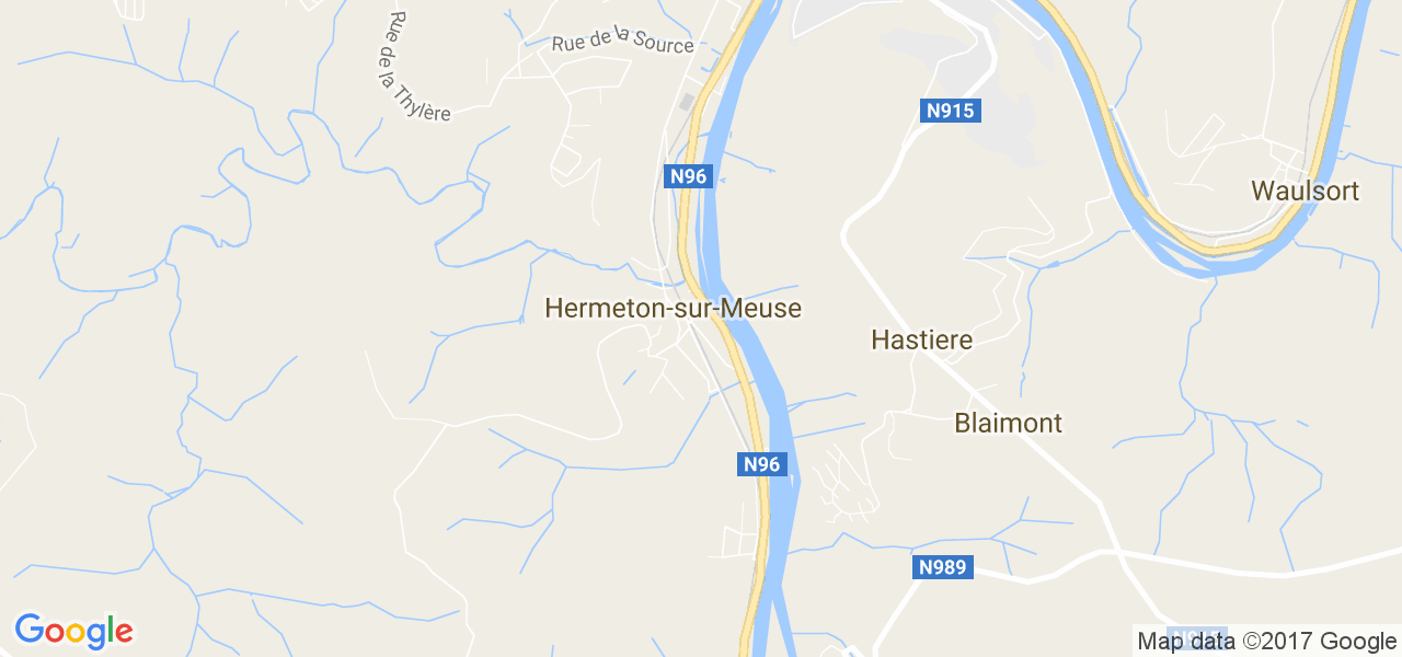 map de la ville de Hermeton-Sur-Meuse