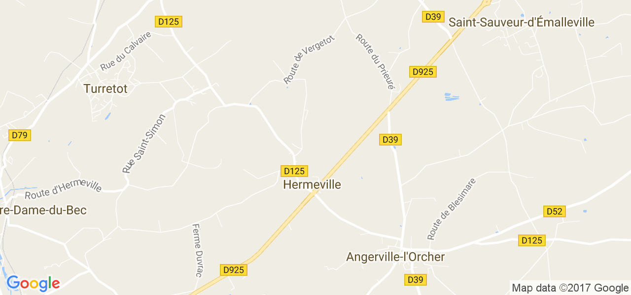 map de la ville de Hermeville