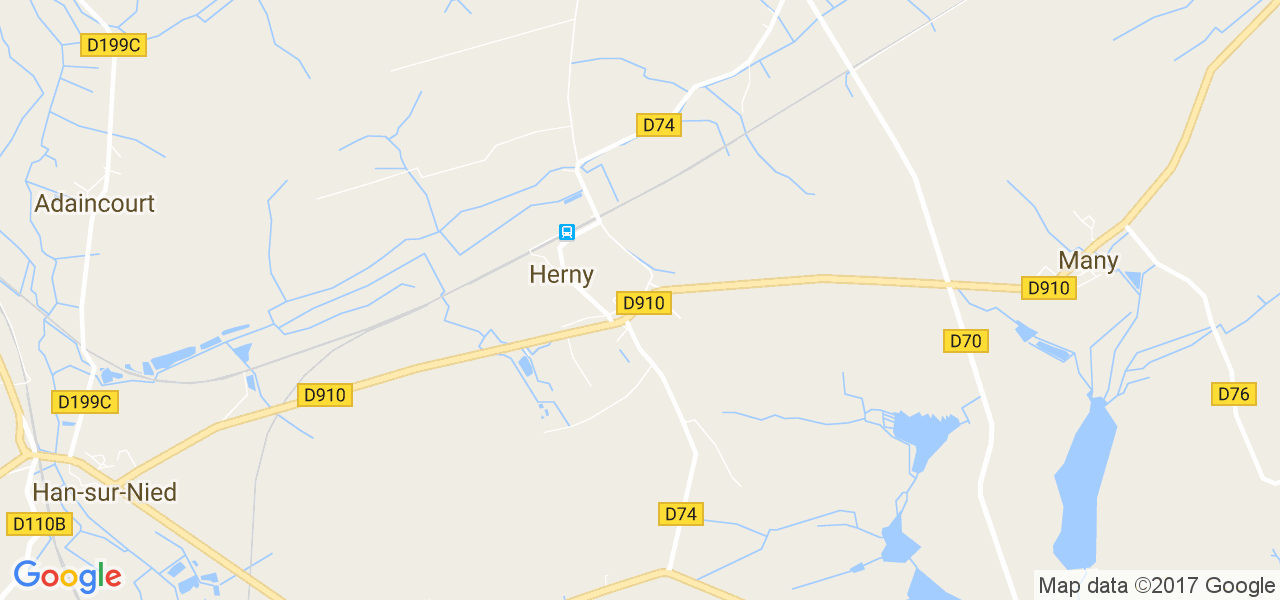 map de la ville de Herny