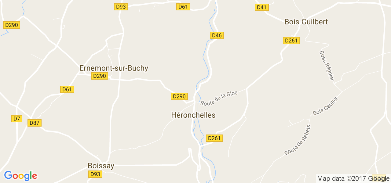 map de la ville de Héronchelles