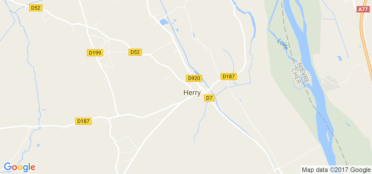 map de la ville de Herry