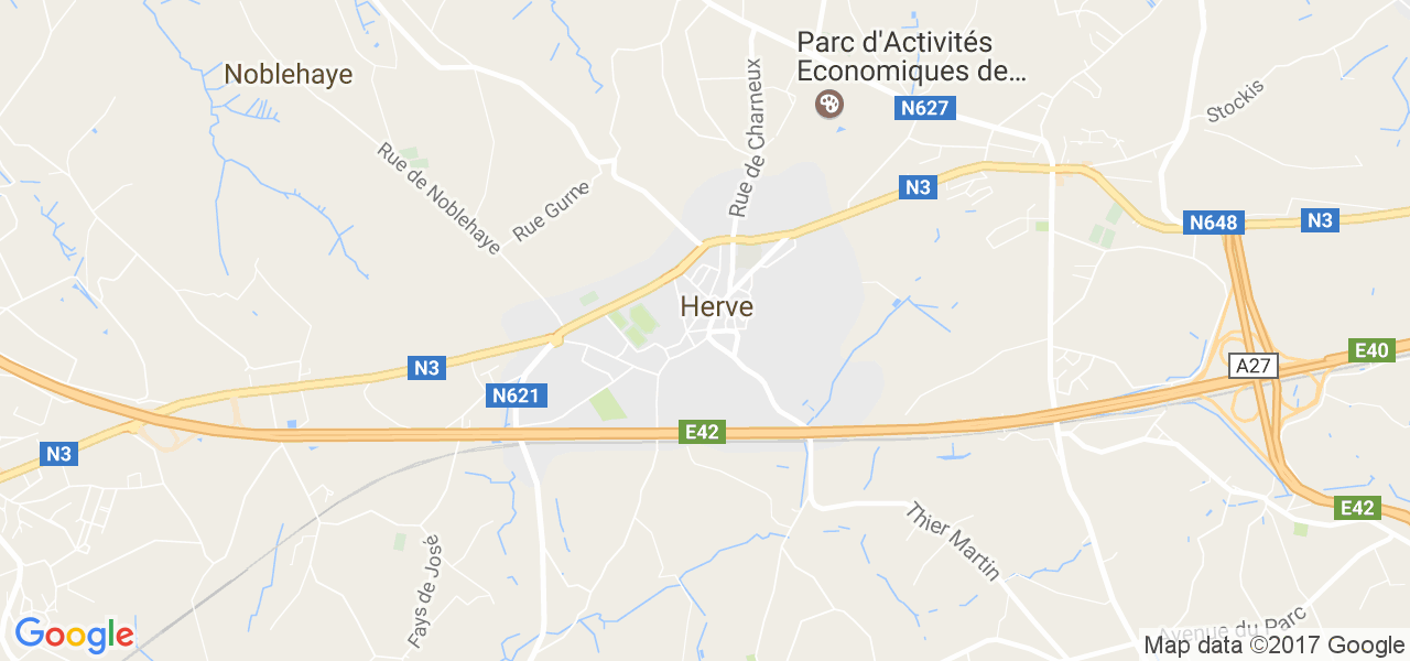 map de la ville de Herve