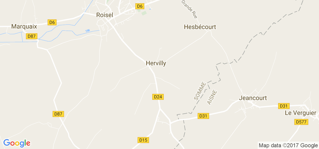 map de la ville de Hervilly