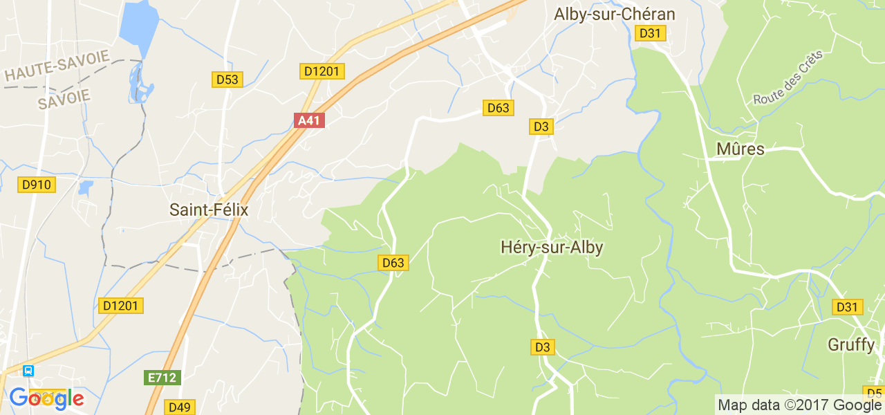 map de la ville de Héry-sur-Alby