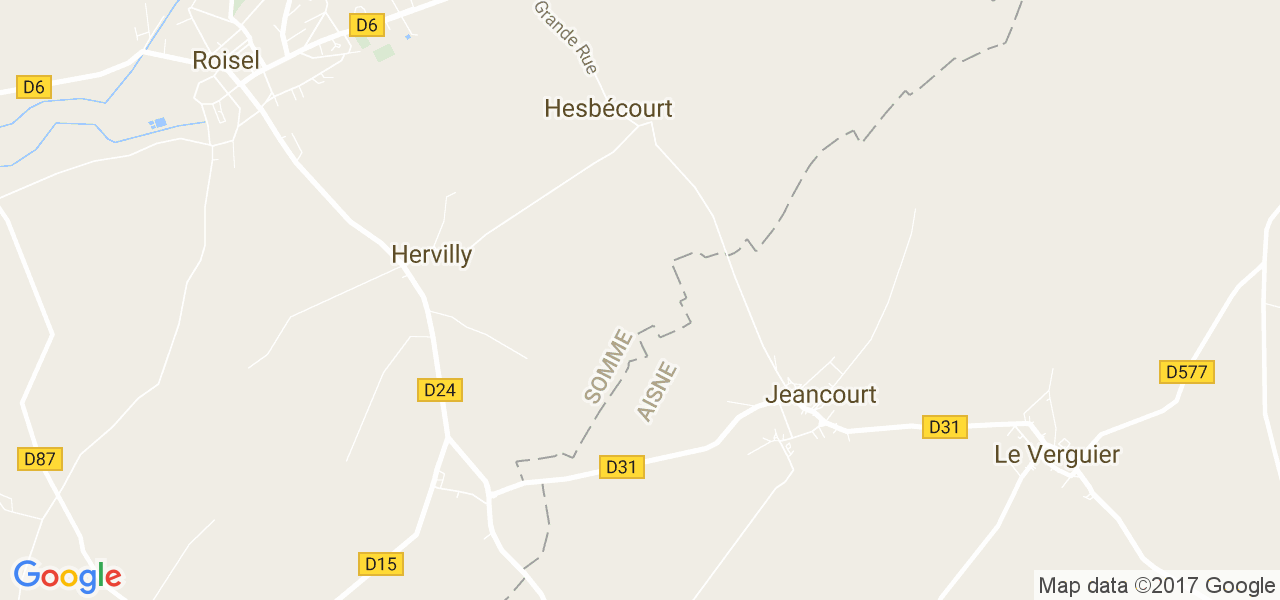 map de la ville de Hesbécourt