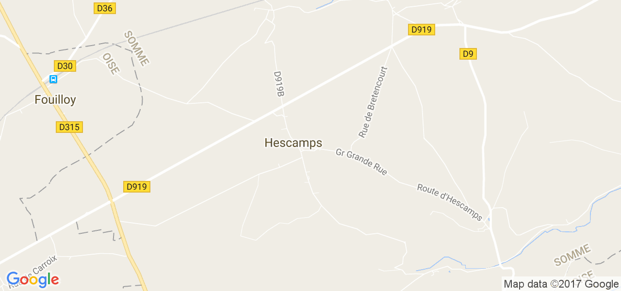 map de la ville de Hescamps