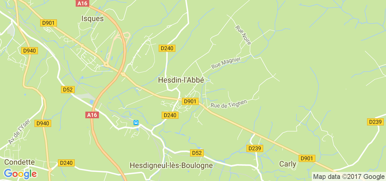 map de la ville de Hesdin-l'Abbé