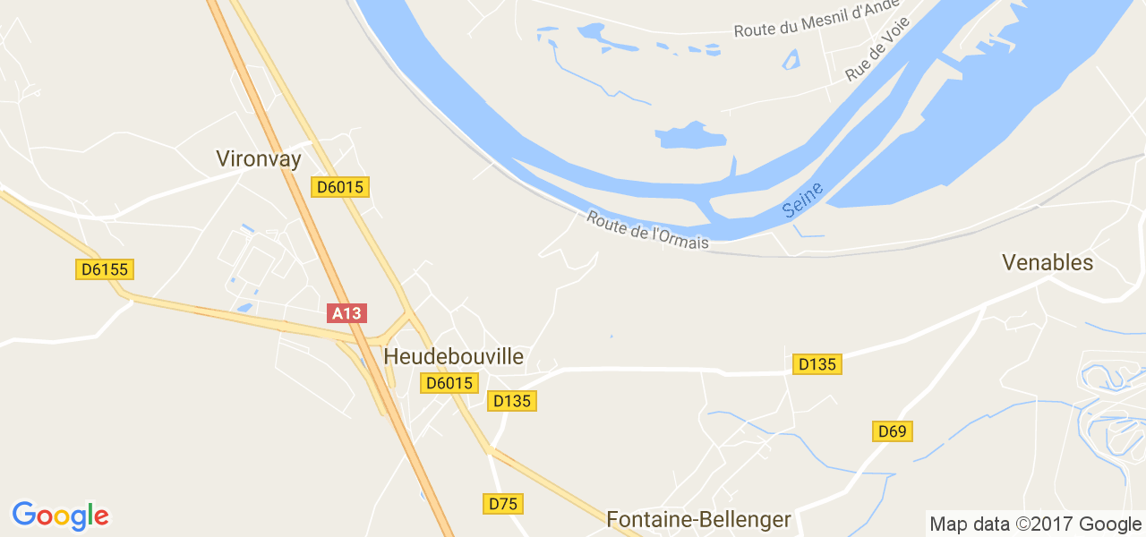 map de la ville de Heudebouville