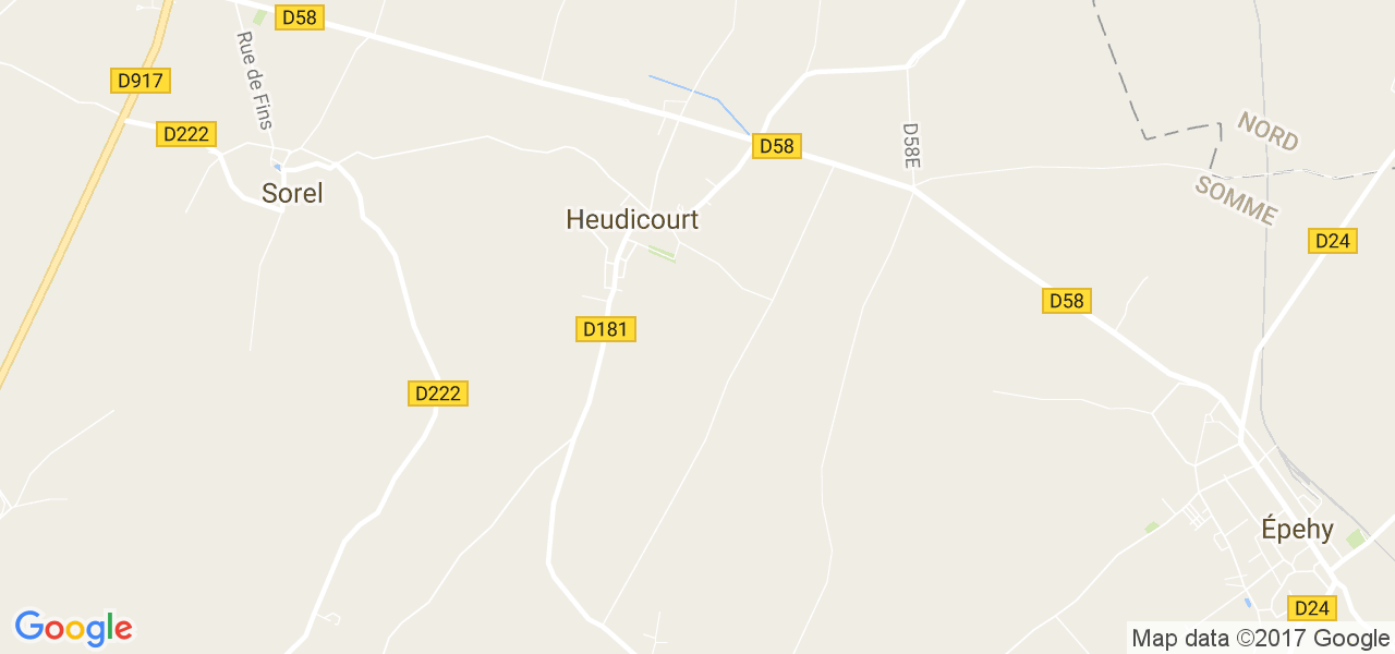 map de la ville de Heudicourt