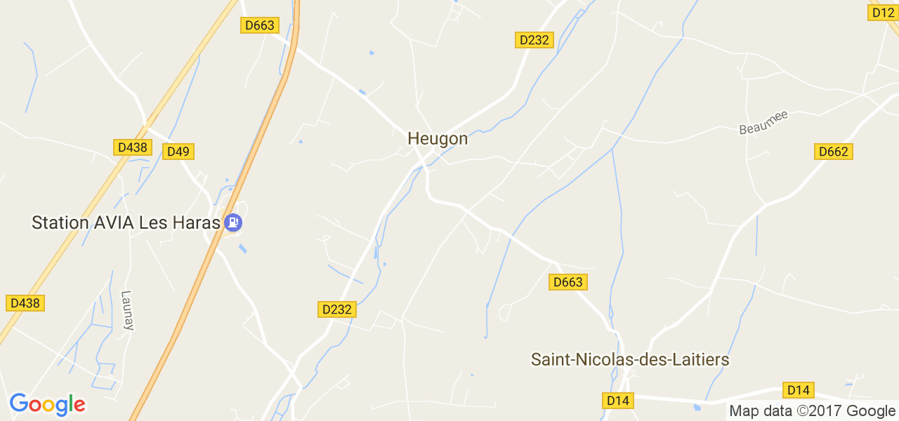 map de la ville de Heugon