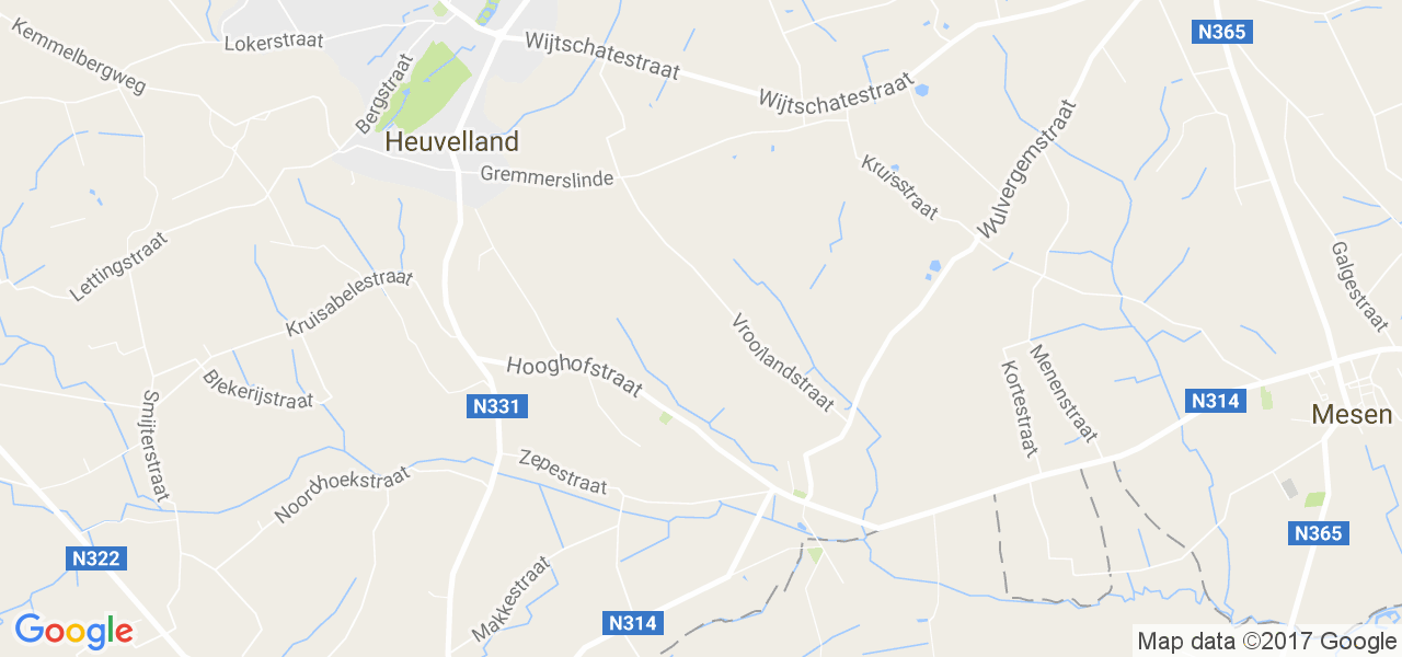 map de la ville de Heuvelland