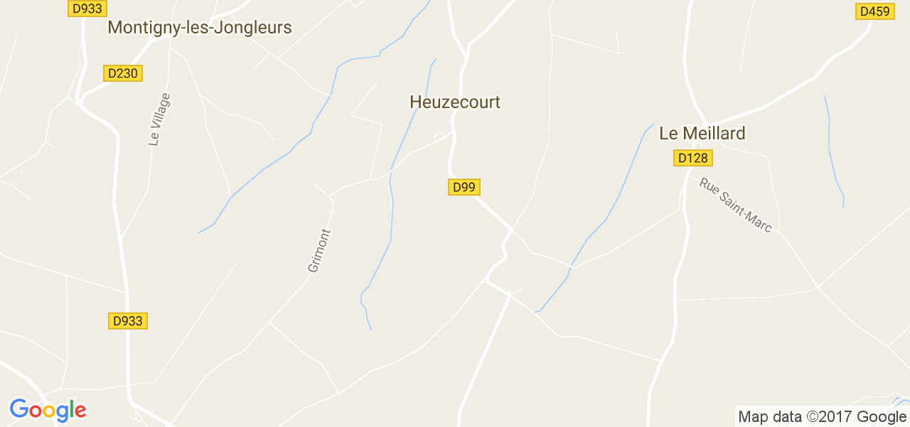 map de la ville de Heuzecourt