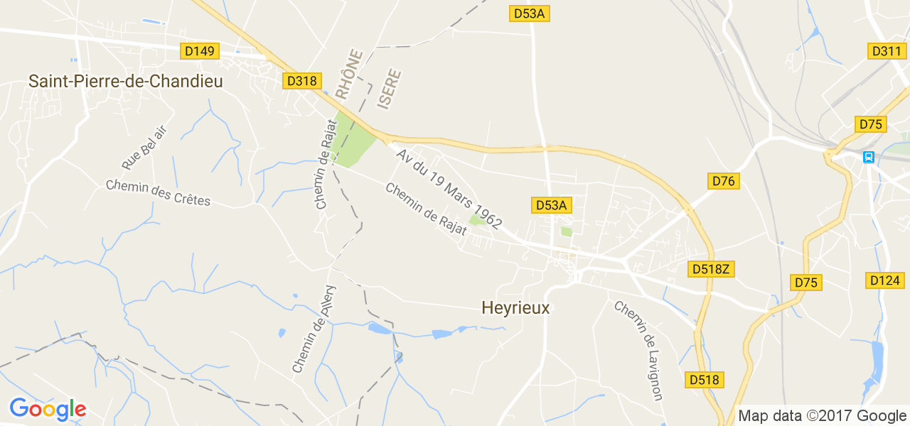 map de la ville de Heyrieux