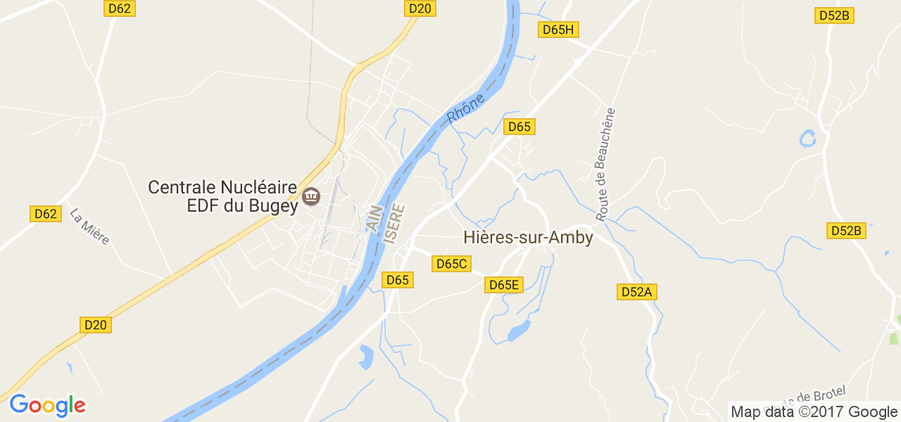 map de la ville de Hières-sur-Amby