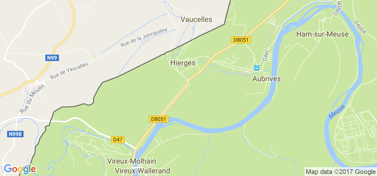 map de la ville de Hierges