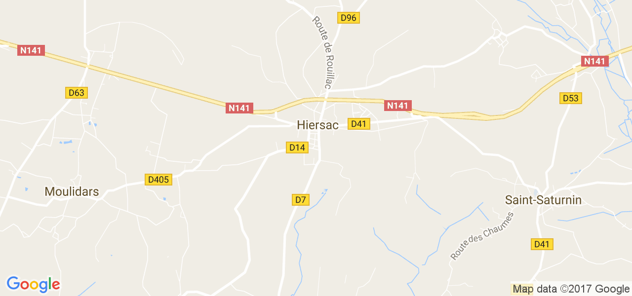 map de la ville de Hiersac