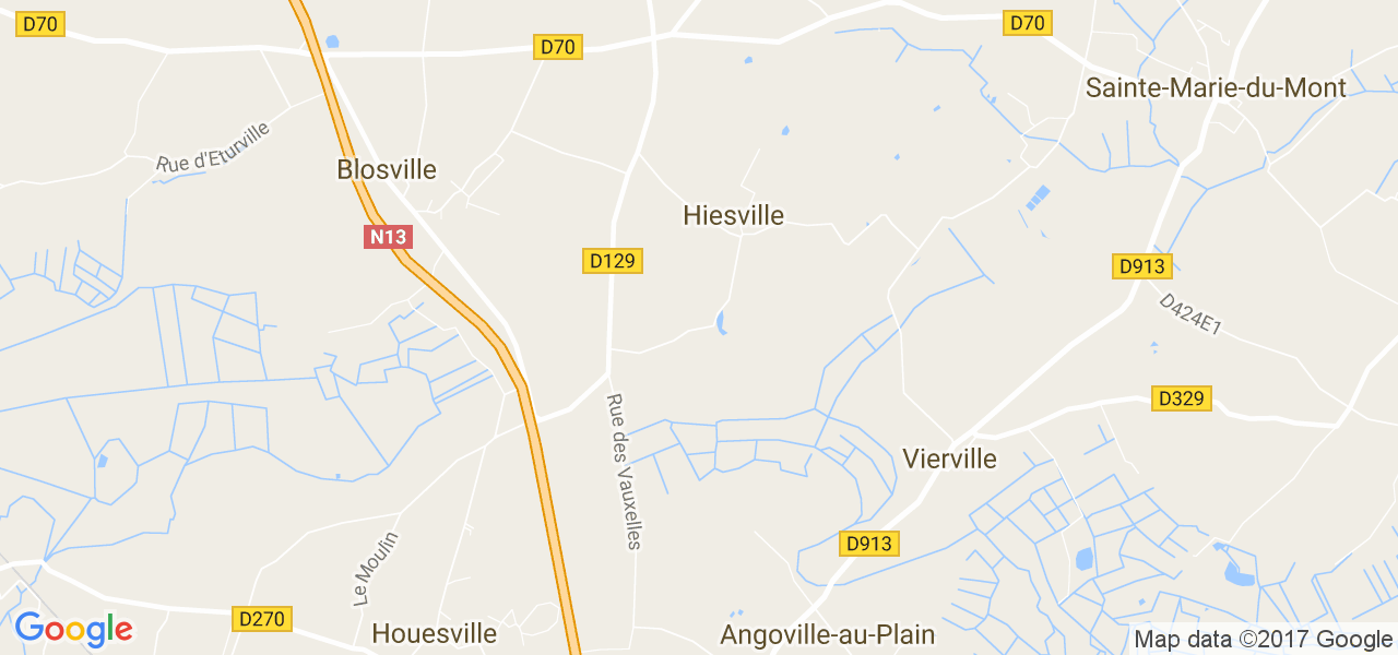 map de la ville de Hiesville