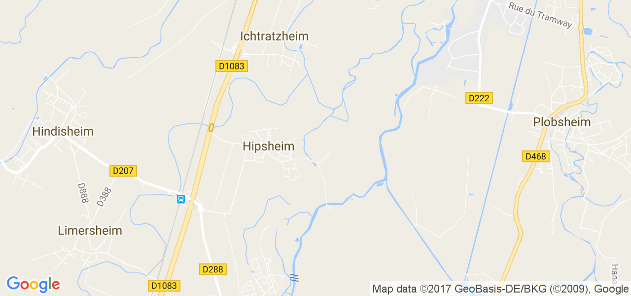 map de la ville de Hipsheim