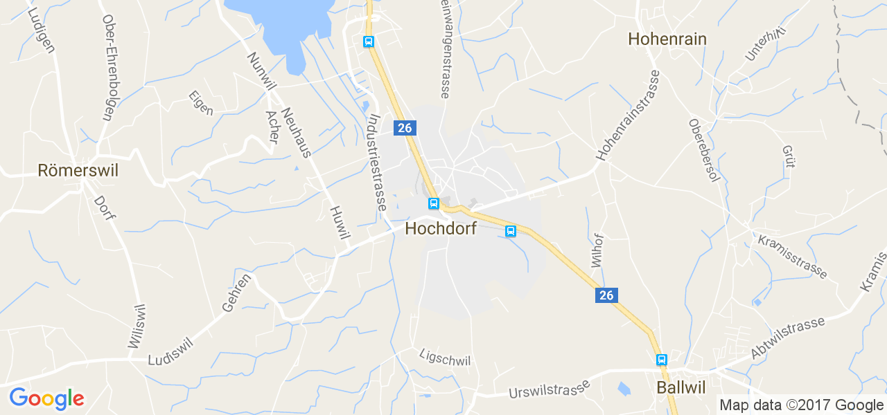 map de la ville de Hochdorf