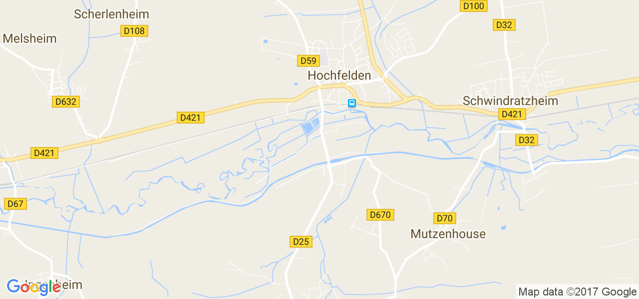 map de la ville de Hochfelden