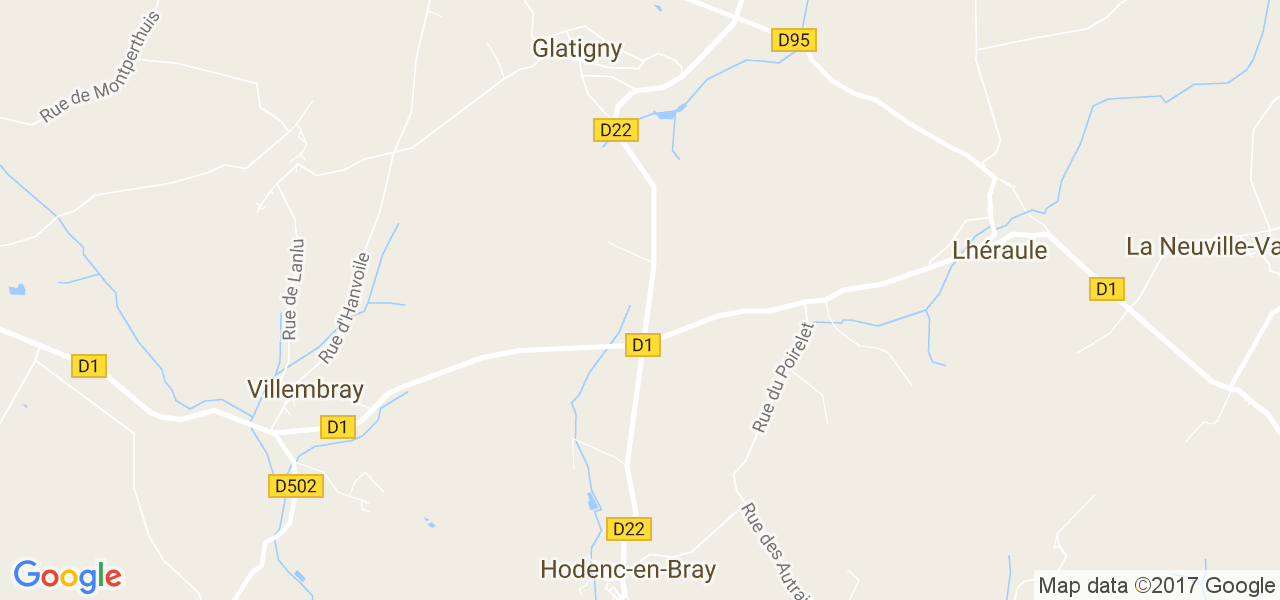 map de la ville de Hodenc-en-Bray