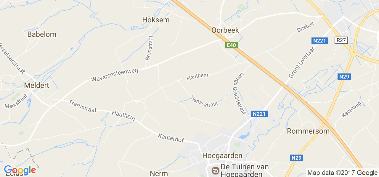 map de la ville de Hoegaarden