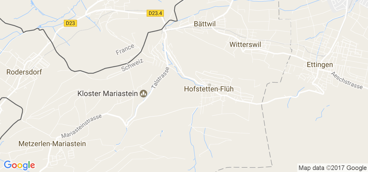 map de la ville de Hofstetten-Flüh