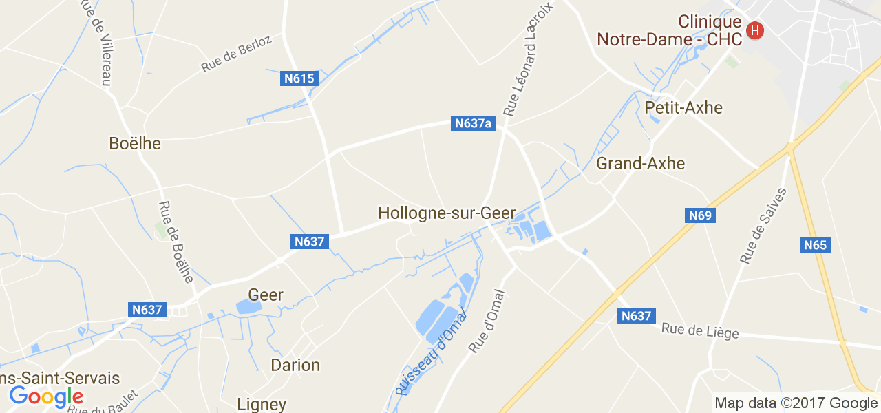 map de la ville de Hollogne-Sur-Geer