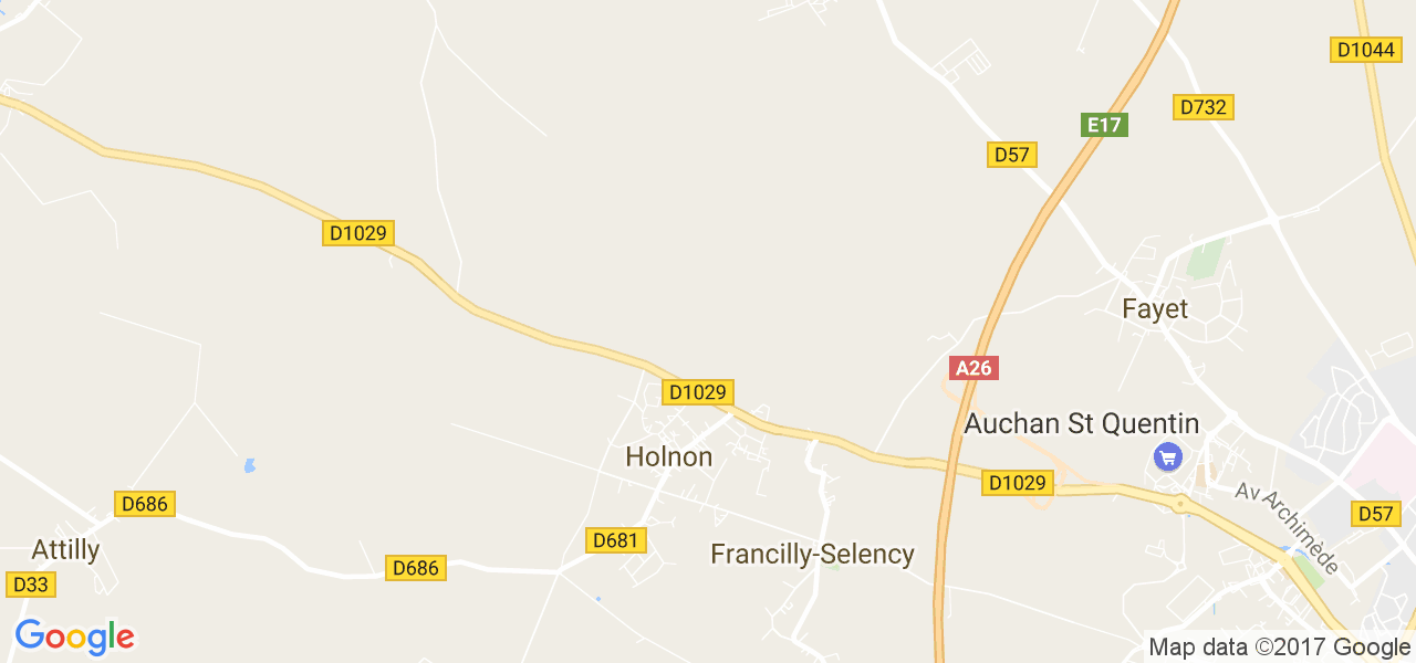 map de la ville de Holnon