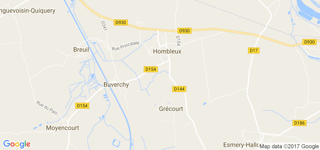 map de la ville de Hombleux