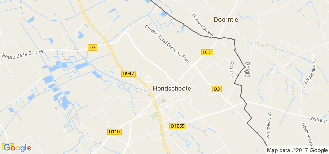 map de la ville de Hondschoote