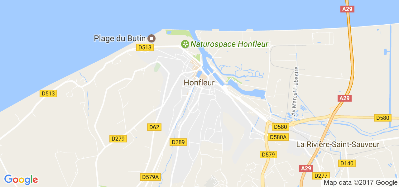 map de la ville de Honfleur