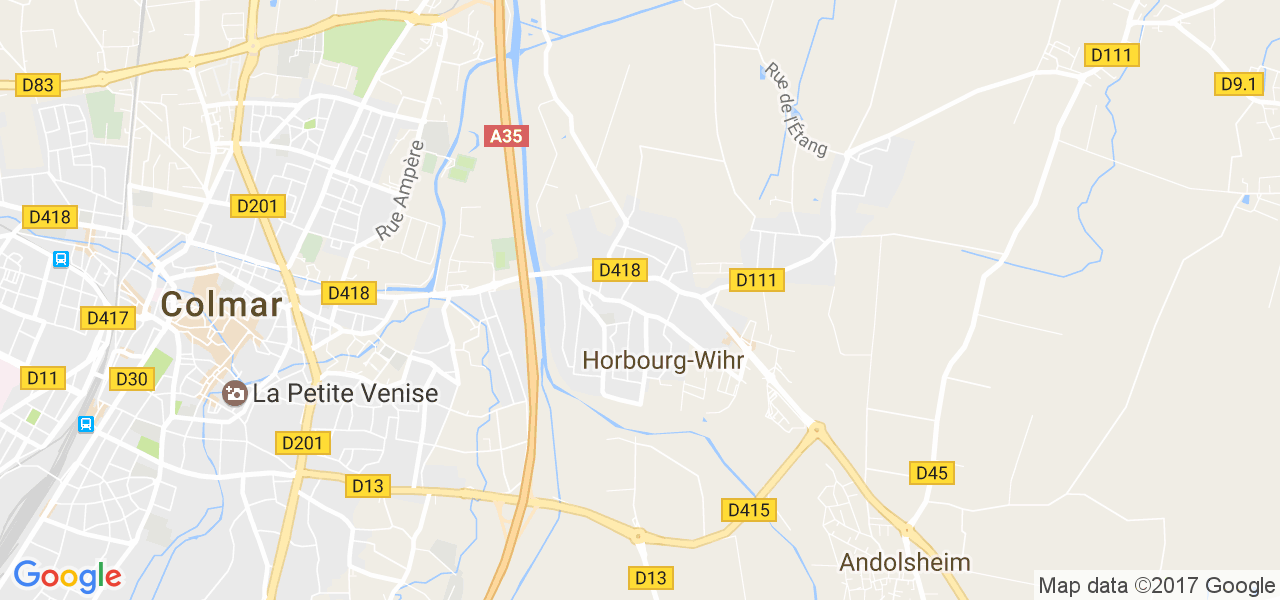 map de la ville de Horbourg-Wihr