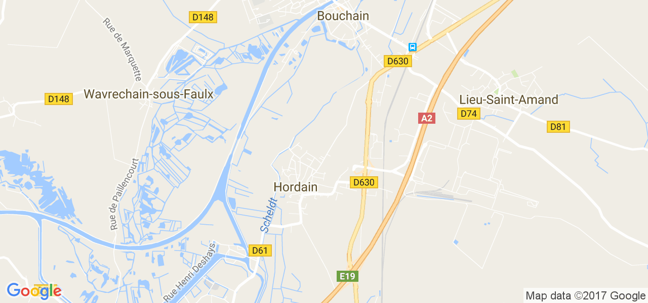 map de la ville de Hordain